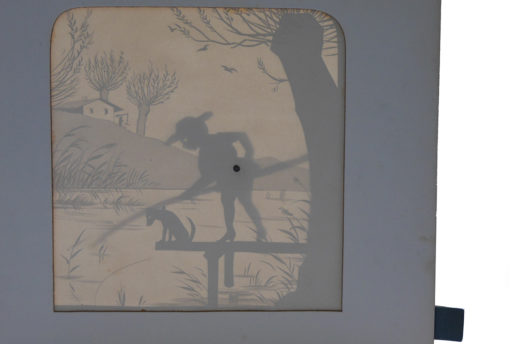 Zieh- und Silhouettenbild in Einem: Meggendorfer’s Bewegliche Schattenbilder von 1886 erlauben durch transparente Seiten den Blick auf die Umrisse von Figuren und Landschaft. Foto: SBB-PK